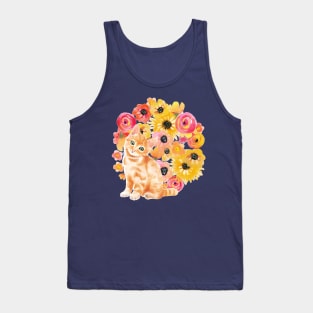 Watercolor Ginger Kitten Tank Top